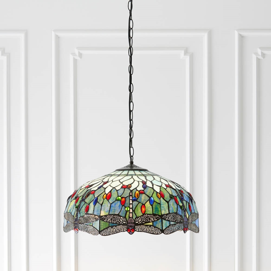Endon 66148 - Luster na lancu DRAGONFLY 3xE27/60W/230V prečnik 50 cm