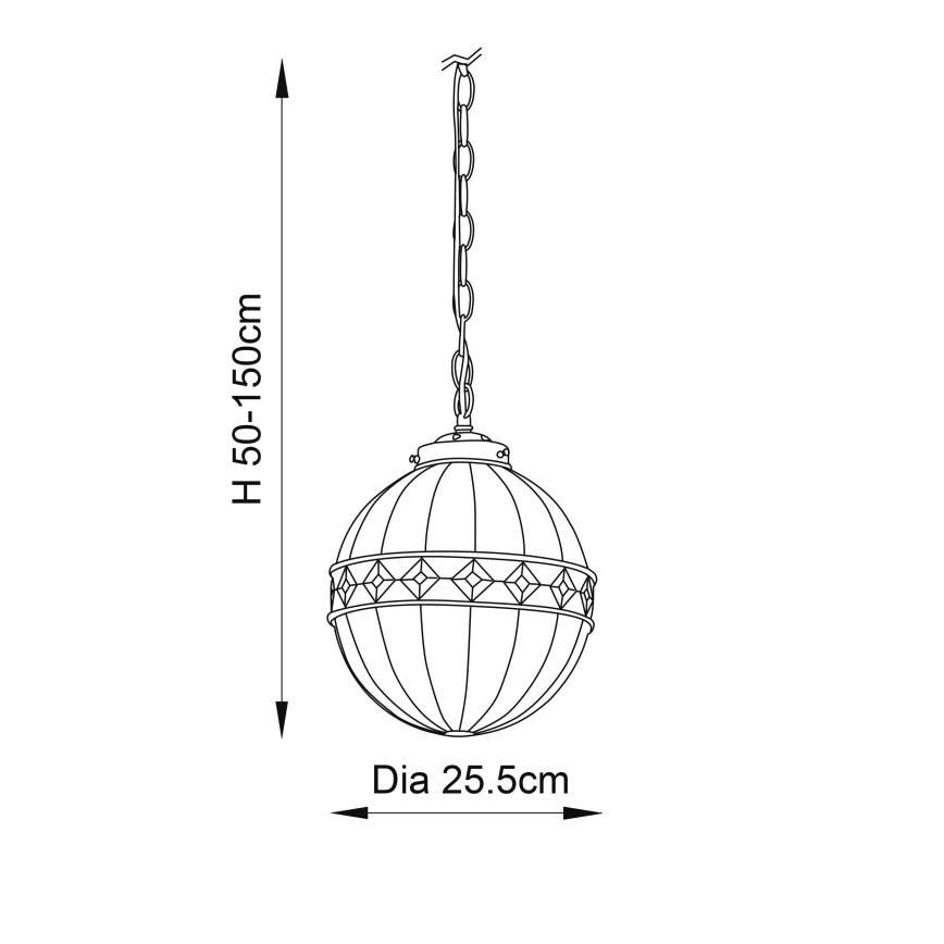 Endon 67044 - Luster na lancu FARGO 1xE14/40W/230V pr. 25,5 cm