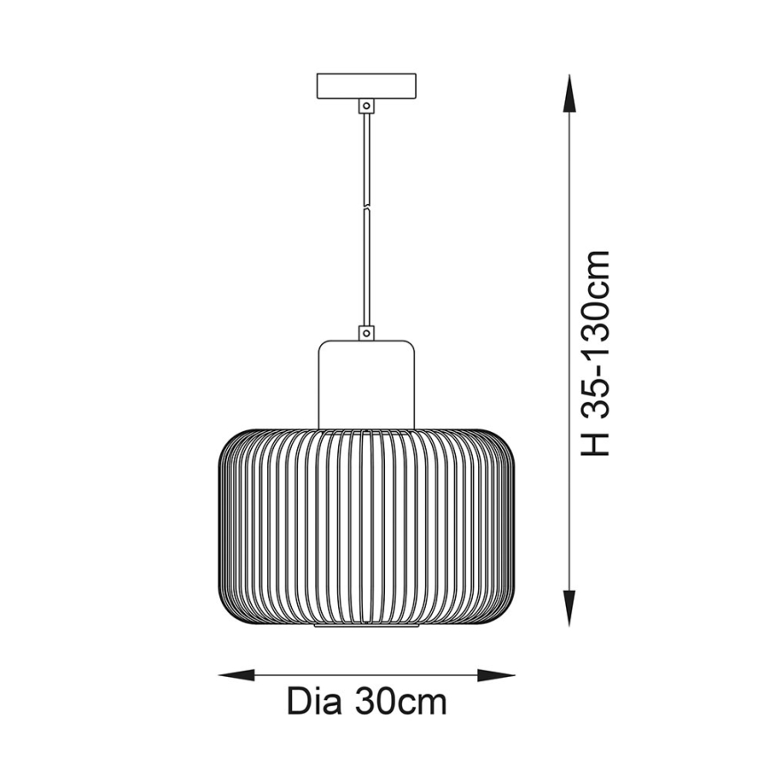Endon 68986 - Luster na sajli NICOLA 1xE27/40W/230V u bakarnoj boji