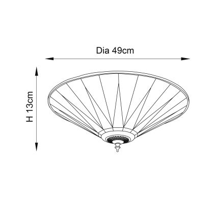 Endon 70240 - Plafonjera DARK STAR 2xE27/40W/230V pr. 49 cm