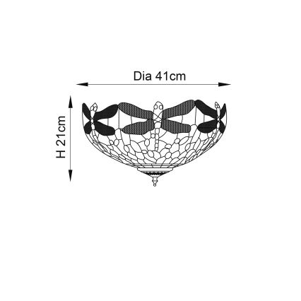 Endon 70722 - Plafonjera DRAGONFLY 2xE27/60W/230V pr. 41 cm