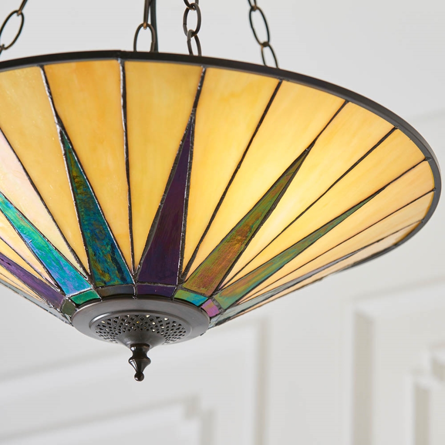 Endon 70754 - Luster na lancu DARK STAR 3xE27/60W/230V, prečnik 49 cm