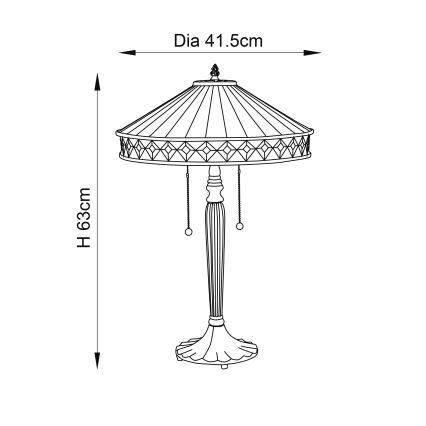 Endon 70935 - Stona lampa FARGO 2xE27/60W/230V pr. 41,5 cm