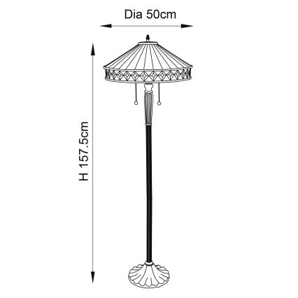 Endon 70936 - Podna lampa FARGO 2xE27/60W/230V, prečnik 50 cm