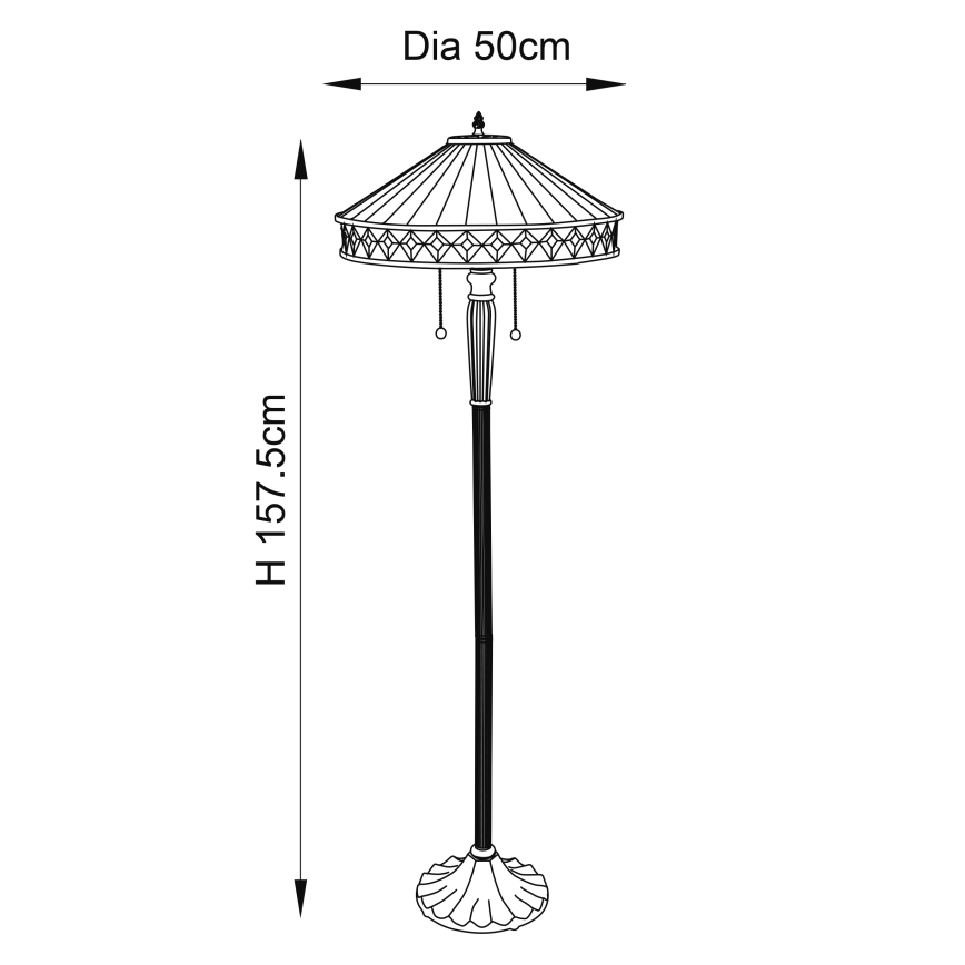 Endon 70936 - Podna lampa FARGO 2xE27/60W/230V, prečnik 50 cm