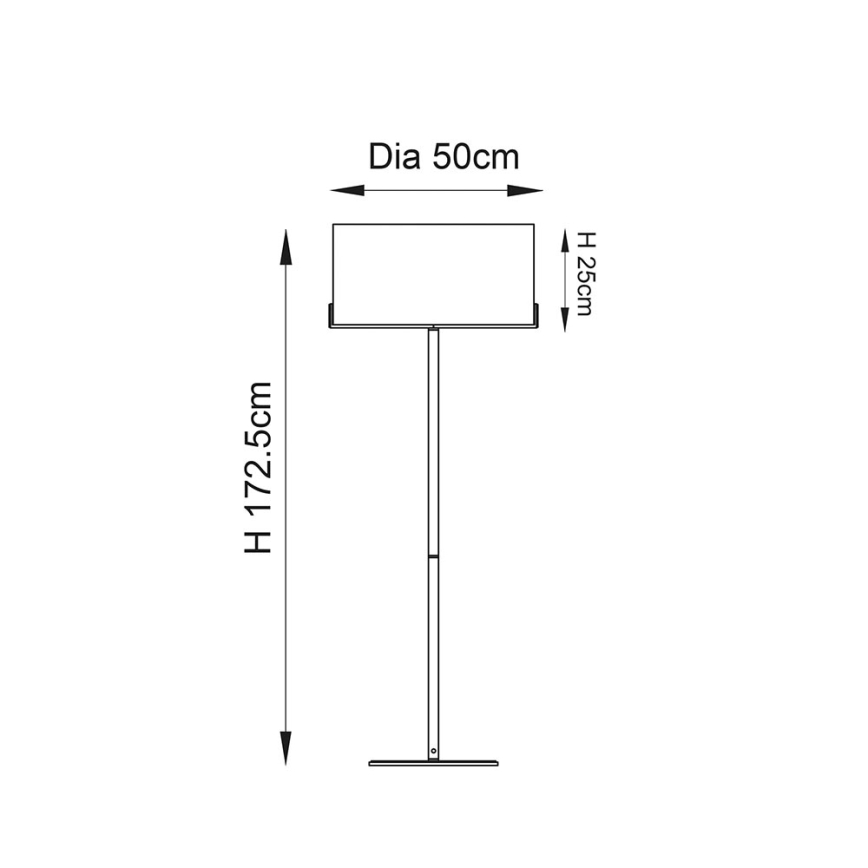 Endon 72634 - Podna lampa HAYFIELD 1xE27/40W/230V braon/sivo