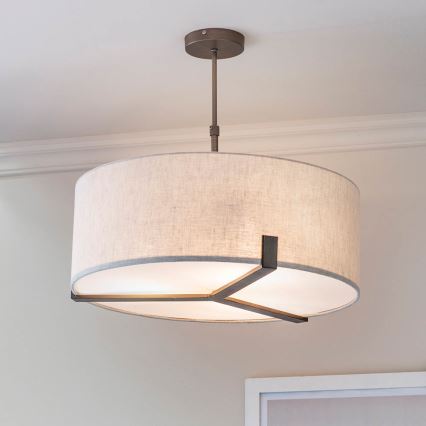 Endon 72635 - Viseći luster HAYFIELD 3xE27/40W/230V mat krom/sivo