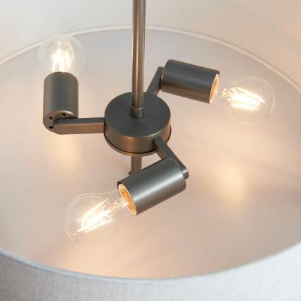 Endon 72635 - Viseći luster HAYFIELD 3xE27/40W/230V mat krom/sivo
