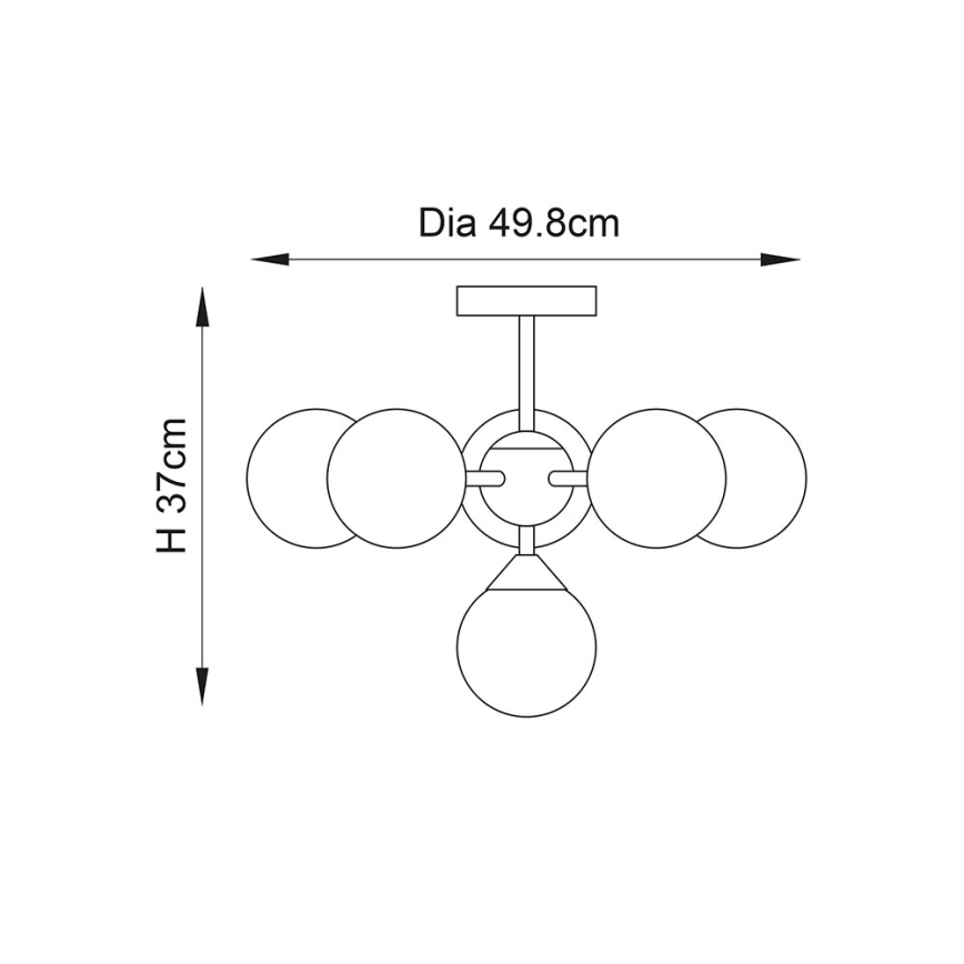 Endon 76501 - Zlatni luster na štangu OSCAR 6xG9/5W/230V
