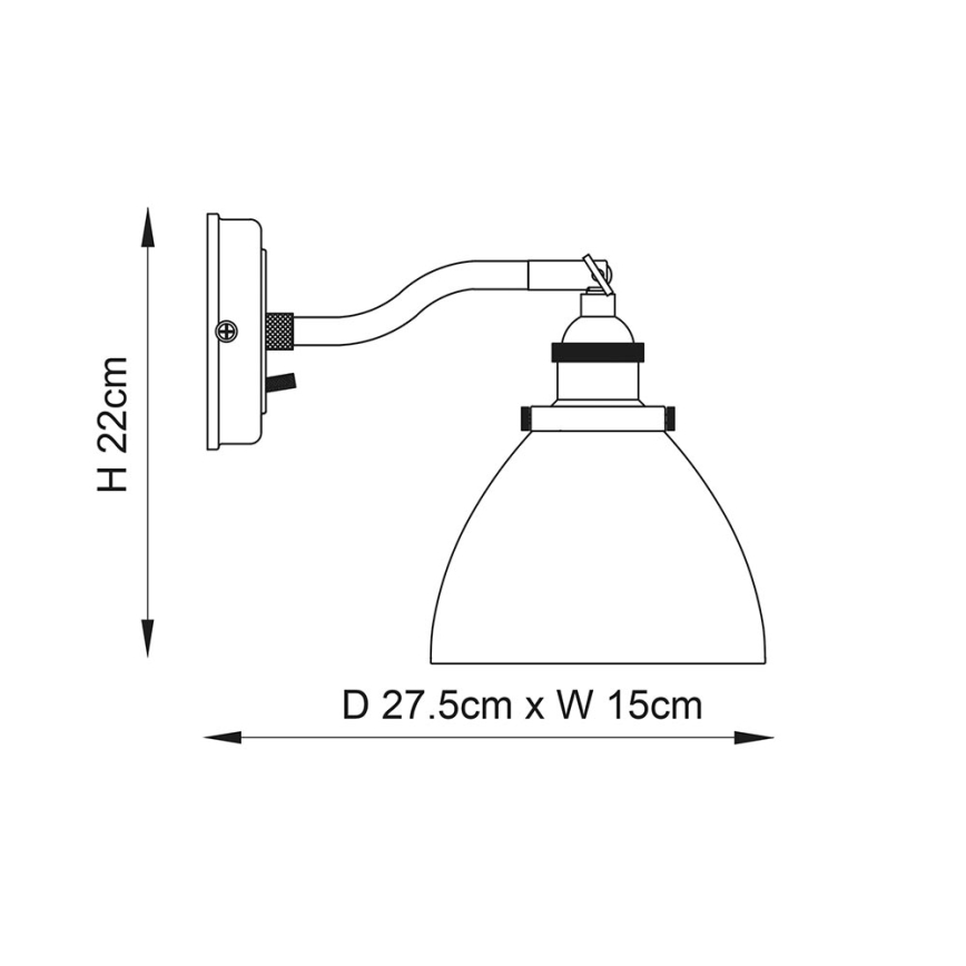 Endon 77273 - Zidna reflektorska lampa HANSEN 1xE14/40W/230V mesing