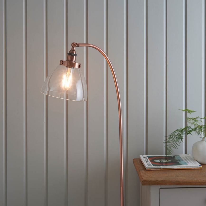 Endon 77862 - Podna lampa HANSEN 1xE27/40W/230V bakarna