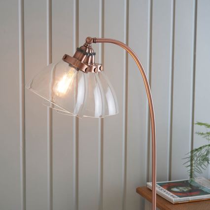 Endon 77862 - Podna lampa HANSEN 1xE27/40W/230V bakarna