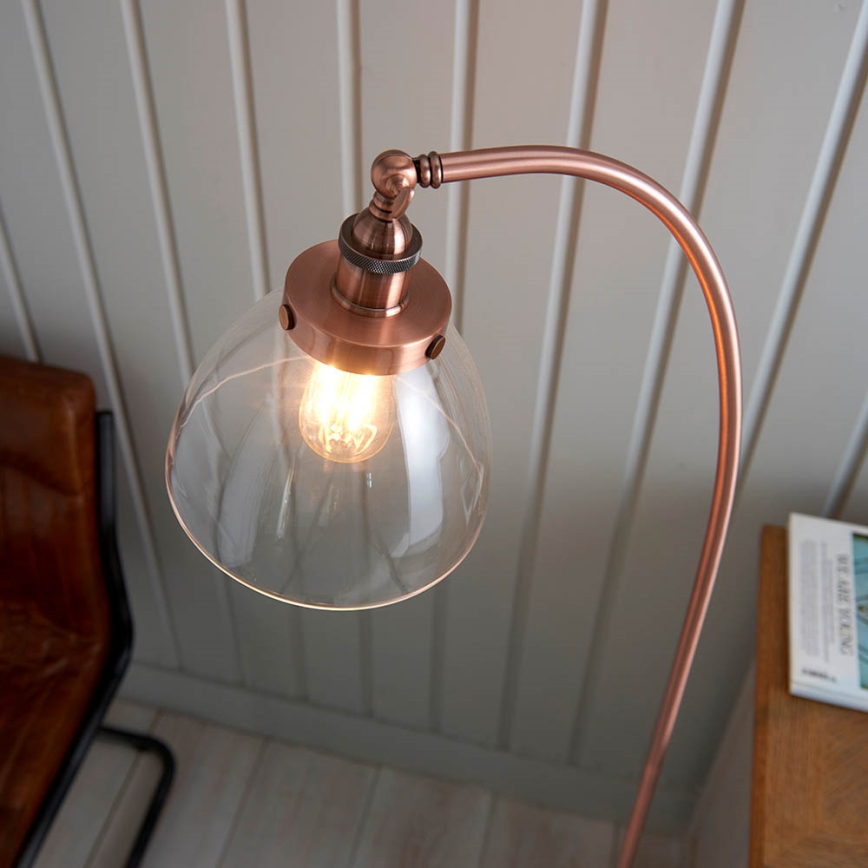 Endon 77862 - Podna lampa HANSEN 1xE27/40W/230V bakarna