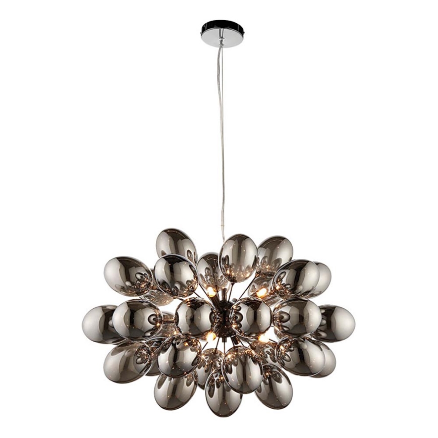 Endon 80124 - Luster na sajli INFINITY 8xG9/28W/230V crno/dimno