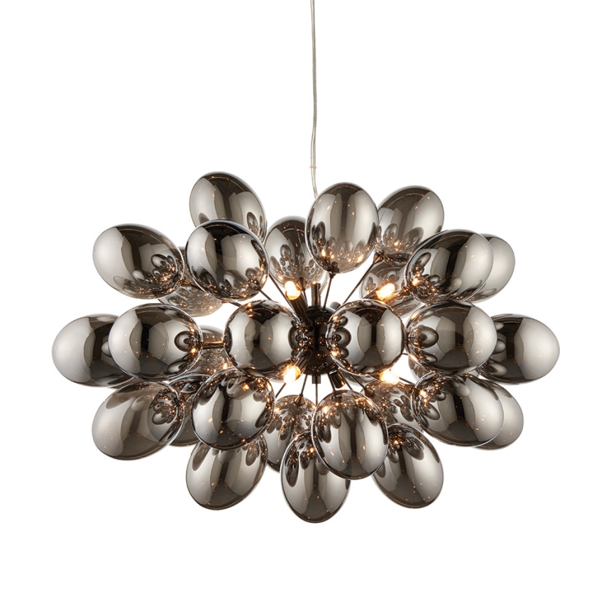 Endon 80124 - Luster na sajli INFINITY 8xG9/28W/230V crno/dimno