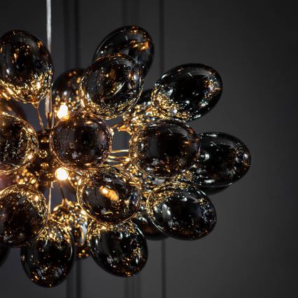 Endon 80124 - Luster na sajli INFINITY 8xG9/28W/230V crno/dimno