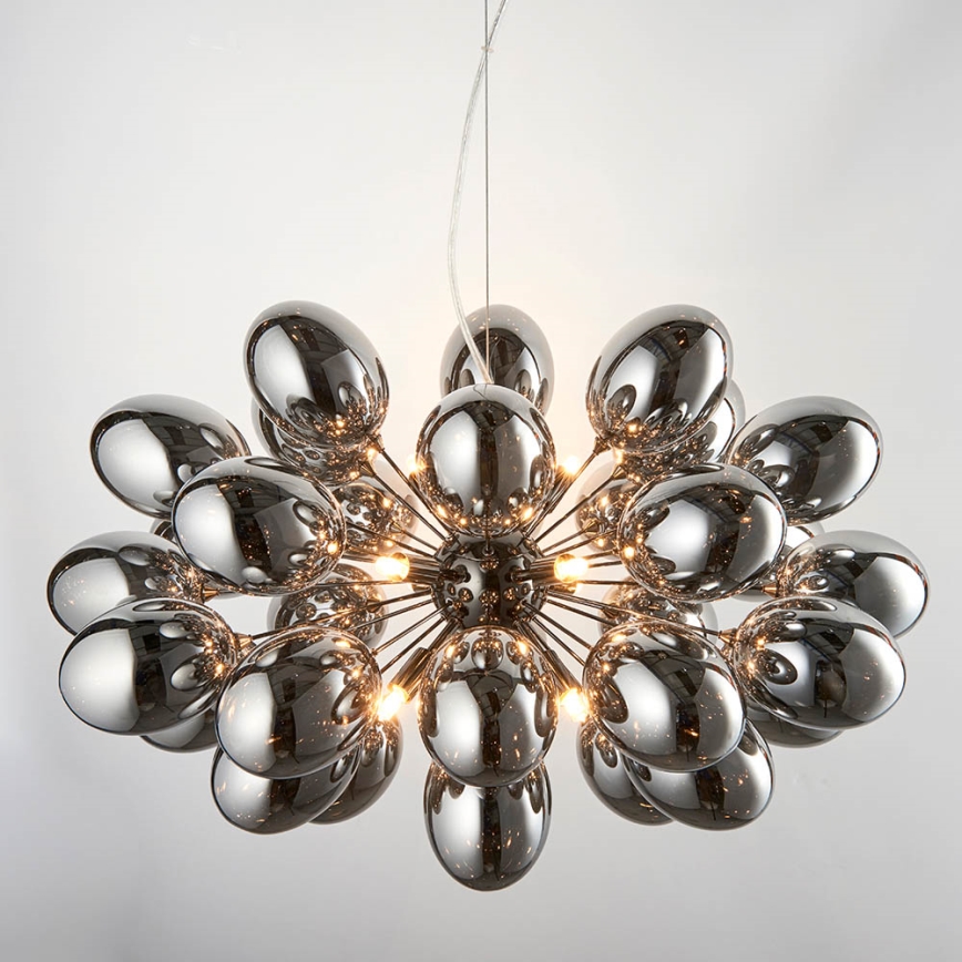 Endon 80124 - Luster na sajli INFINITY 8xG9/28W/230V crno/dimno