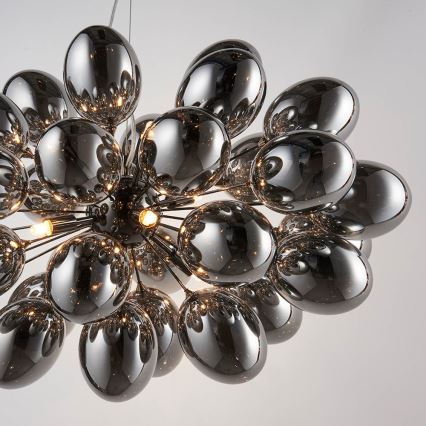 Endon 80124 - Luster na sajli INFINITY 8xG9/28W/230V crno/dimno