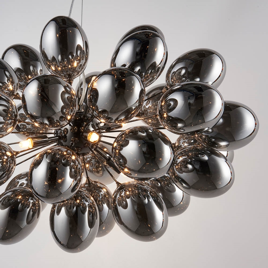 Endon 80124 - Luster na sajli INFINITY 8xG9/28W/230V crno/dimno
