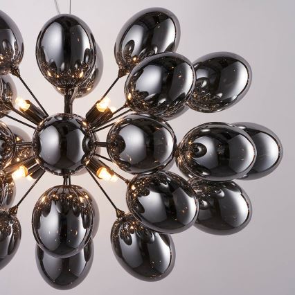 Endon 80124 - Luster na sajli INFINITY 8xG9/28W/230V crno/dimno