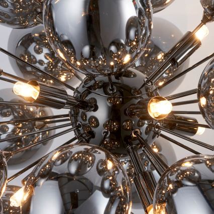 Endon 80124 - Luster na sajli INFINITY 8xG9/28W/230V crno/dimno