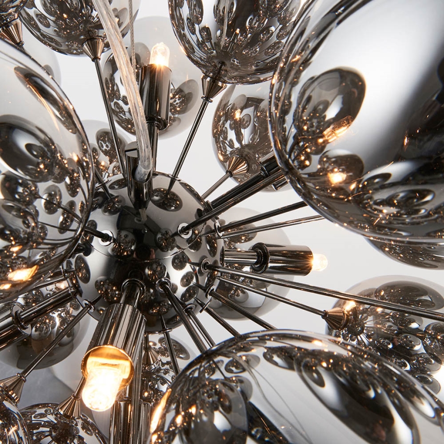 Endon 80124 - Luster na sajli INFINITY 8xG9/28W/230V crno/dimno