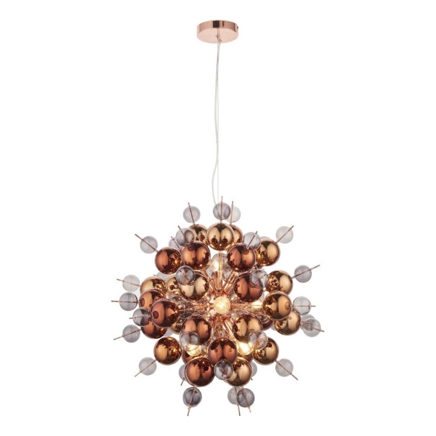 Endon 81584 - Luster na sajli JOULES 9xE14/7W/230V bakarni