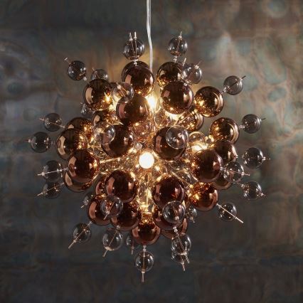 Endon 81584 - Luster na sajli JOULES 9xE14/7W/230V bakarni