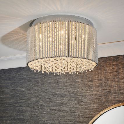 Endon 81980 - Kristalno plafonsko svetlo GALINA 10xG9/25W/230V matni hrom