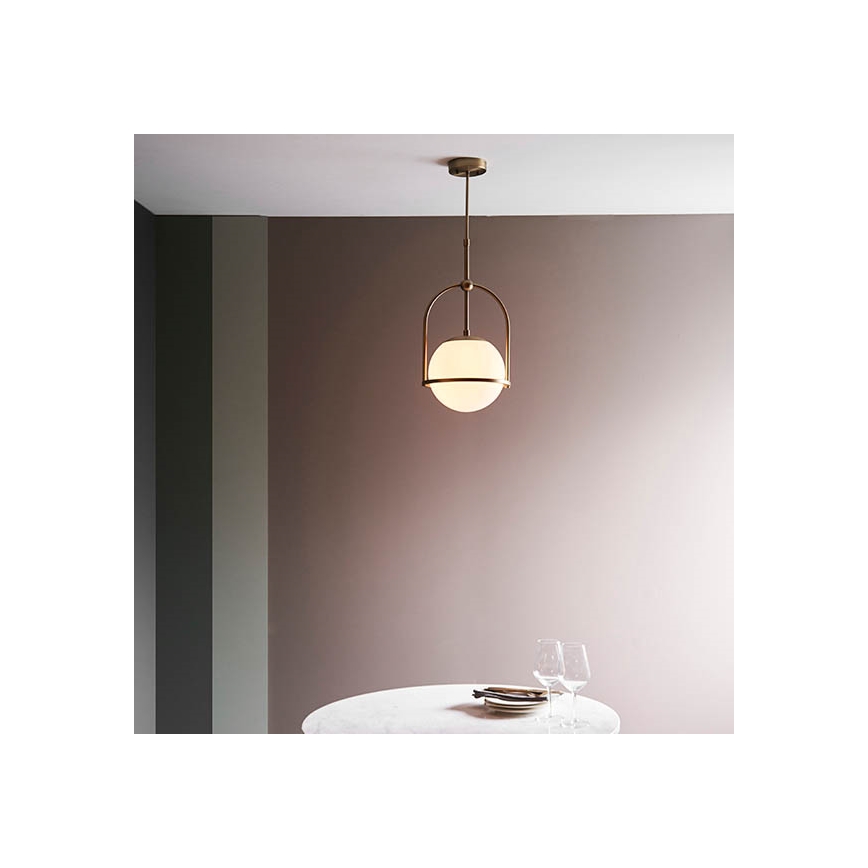 Endon 90844 - Luster na šipci ONTARIO 1xE27/10W/230V mesing