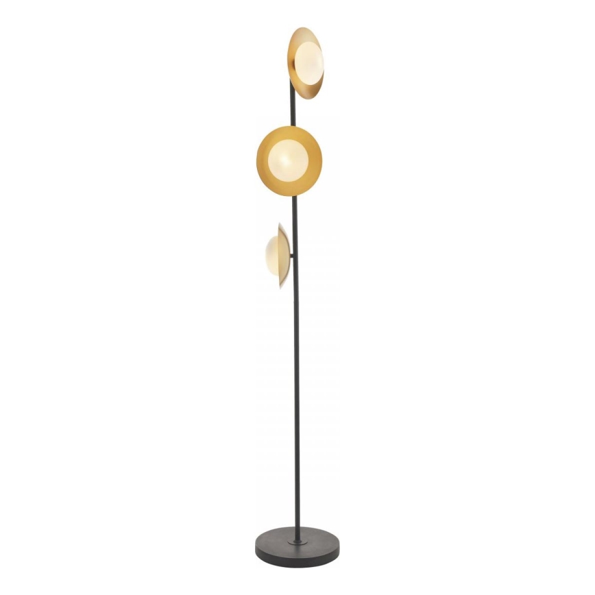 Endon 92039 - Podna lampa RUFFLE 3xG9/3W/230V crno/zlatna