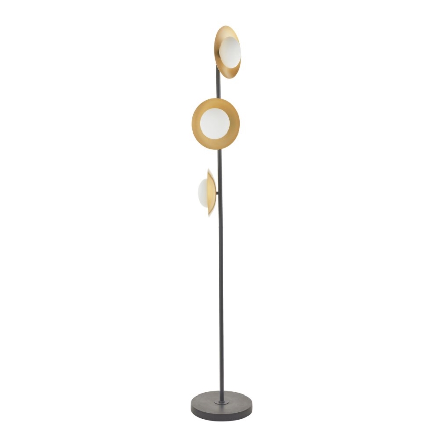 Endon 92039 - Podna lampa RUFFLE 3xG9/3W/230V crno/zlatna