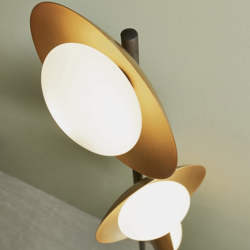 Endon 92039 - Podna lampa RUFFLE 3xG9/3W/230V crno/zlatna