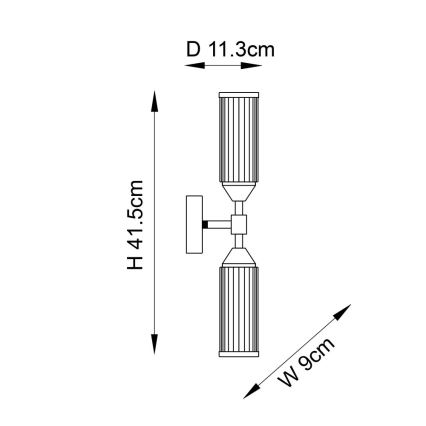 Endon 92229 - Zidna svetiljka TOUR 2xG9/3W/230V mesing