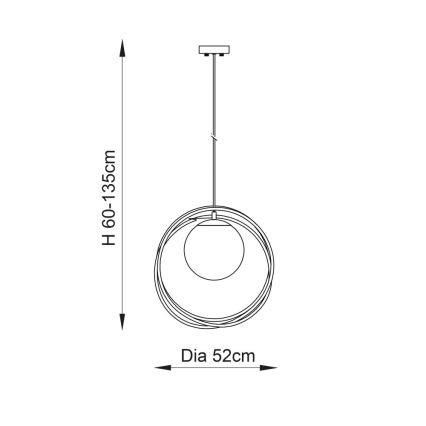 Endon 92488 - Luster na sajli EMILIO 1xE27/10W/230V zlatna