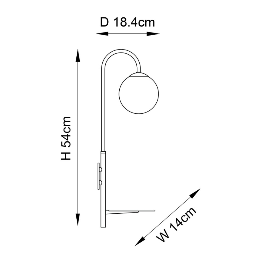 Endon 92726 - Zidna lampa HALO 1xG9/3W/230V crna