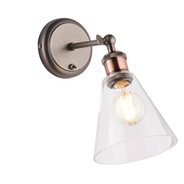 Endon 92874 - Zidna spot lampa HAL 1xE27/10W/230V bronza/bakrena/prozirna