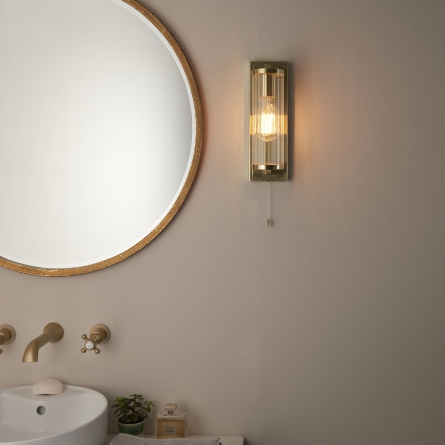 Endon 94075 - Zidna lampa za kupatilo TAYLOR 1xE27/10W/230V IP44 zlatna