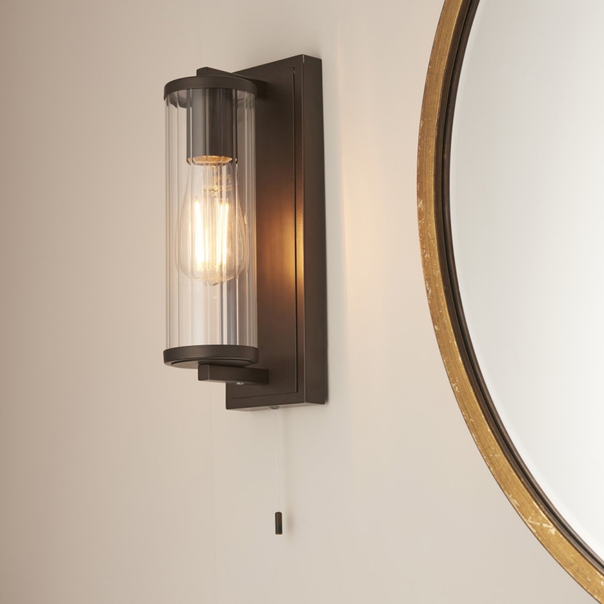 Endon 94077 - Zidna lampa za kupatilo TAYLOR 1xE27/10W/230V IP44 braon