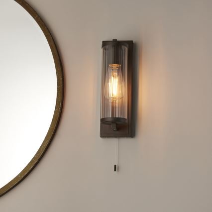 Endon 94077 - Zidna lampa za kupatilo TAYLOR 1xE27/10W/230V IP44 braon