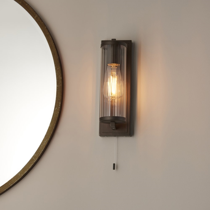 Endon 94077 - Zidna lampa za kupatilo TAYLOR 1xE27/10W/230V IP44 braon