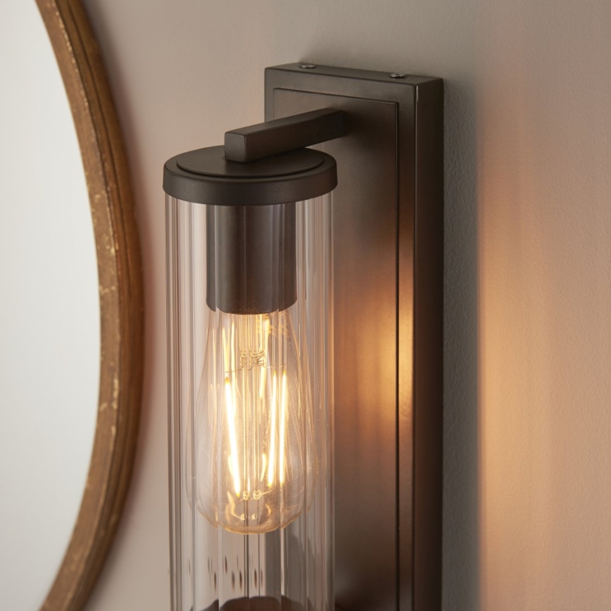 Endon 94077 - Zidna lampa za kupatilo TAYLOR 1xE27/10W/230V IP44 braon