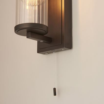 Endon 94077 - Zidna lampa za kupatilo TAYLOR 1xE27/10W/230V IP44 braon