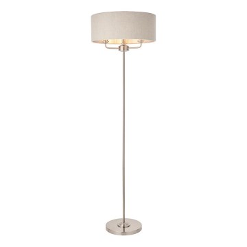 Endon 94359 - Podna lampa HIGHCLERE 3xE14/40W/230V bež/sjajni hrom prečnik 47 cm