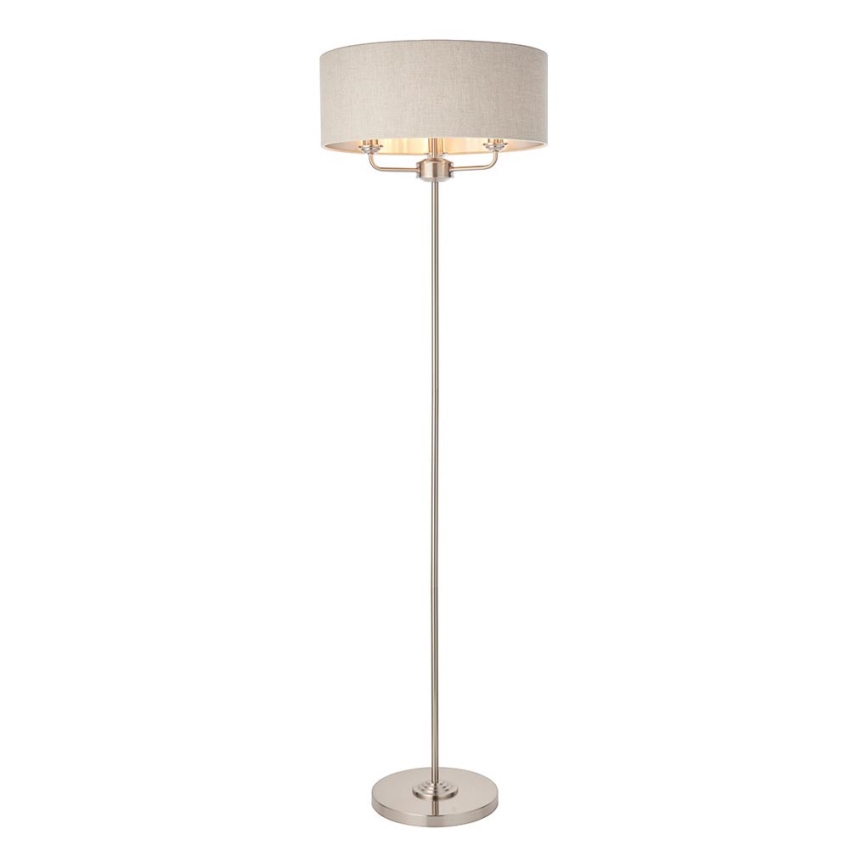 Endon 94359 - Podna lampa HIGHCLERE 3xE14/40W/230V bež/sjajni hrom prečnik 47 cm