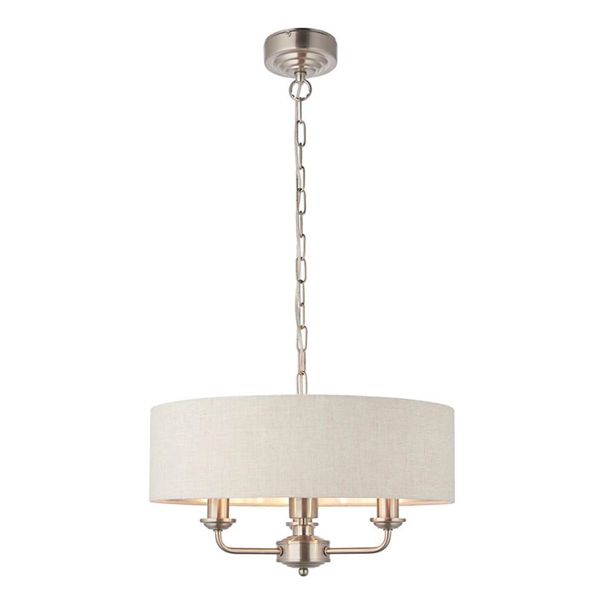 Endon 94361 - Luster na lancu HIGHCLERE 3xE14/40W/230V bež/mat krom