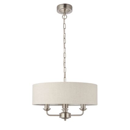 Endon 94361 - Luster na lancu HIGHCLERE 3xE14/40W/230V bež/mat krom