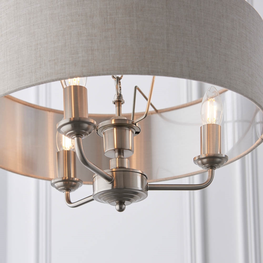 Endon 94361 - Luster na lancu HIGHCLERE 3xE14/40W/230V bež/mat krom