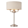 Endon 94369 - Stona lampa HIGHCLERE 3xE14/18W/230V bež/mat krom