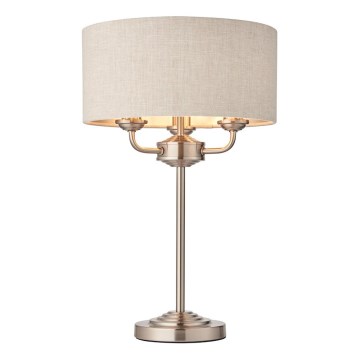 Endon 94369 - Stona lampa HIGHCLERE 3xE14/18W/230V bež/mat krom